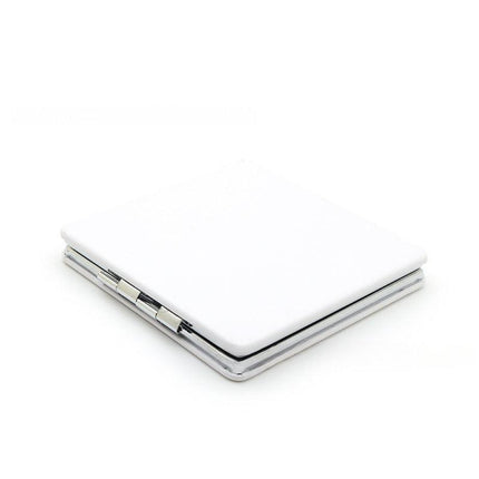 4-Pack White Jumbo Square Folding Compact Mirror(8X8CM) - Men's Shaving & Women's Makeup Mirror, PU Leather Cover & High-Definition Glass Lens.