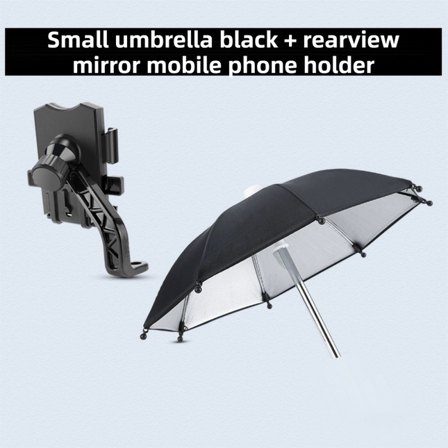 2-Pack Shock-Absorbing and Non-Slip Rearview Mirror Phone Holder with Detachable Mini Umbrella  - , Waterproof & Windproof and Sunshade, 360° rotatable.