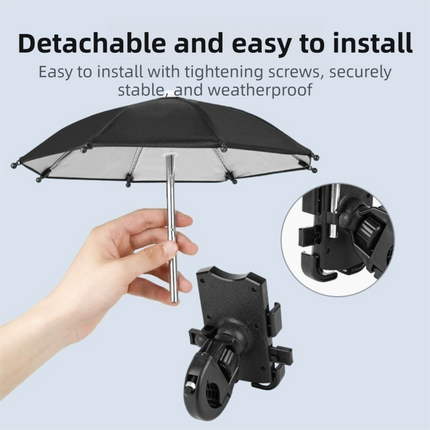 2-Pack Shock-Absorbing and Non-Slip Rearview Mirror Phone Holder with Detachable Mini Umbrella  - , Waterproof & Windproof and Sunshade, 360° rotatable.