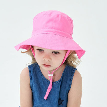 2-Pack Pink Kids Sun Hat and Travel Beach Fisherman Cap(M Size for Head Circumference 52-54) - Breathable UV Protection Cap.