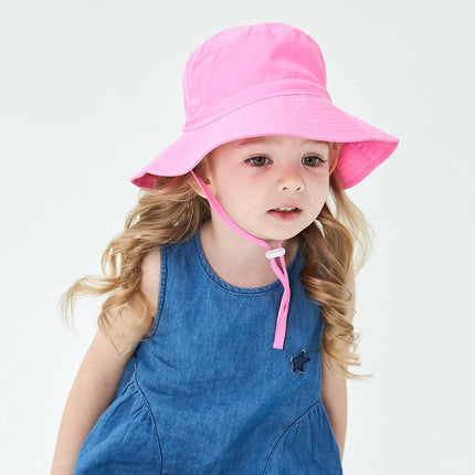 2-Pack Pink Kids Sun Hat and Travel Beach Fisherman Cap(M Size for Head Circumference 52-54) - Breathable UV Protection Cap.