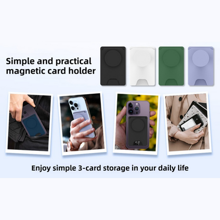 2-Pack 2-in-1 Purple Magnetic Card Wallet Integrated Pop Airbag Stand(9.5x6x0.8 CM) - Including Magnetic Ring, for MagSafe Compatible iPhone 14/13/12 Series & Standard Phone Cases.