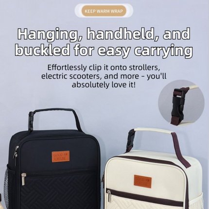2-Pack Plaid Pattern Insulated Lunch Bag Set(Black & White) - Oxford Cloth Tote with Thermal Aluminum Foil, Large Capacity for Work and Picnic.