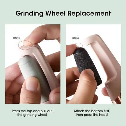 Pink Wireless Electric Foot Grinder With Two Heads - Automatic Pedicure Tool for Removing Callus and Dead Skin, Portable Small Handheld Design & USB Rechargeable.