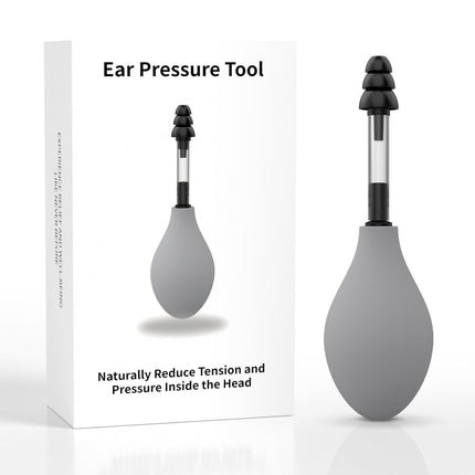 Grey Portable Manual Ear Massager - Natural Relief and Decompression Tool, Inner Ear Pressure Stimulator Device.