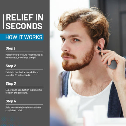 Grey Portable Manual Ear Massager - Natural Relief and Decompression Tool, Inner Ear Pressure Stimulator Device.