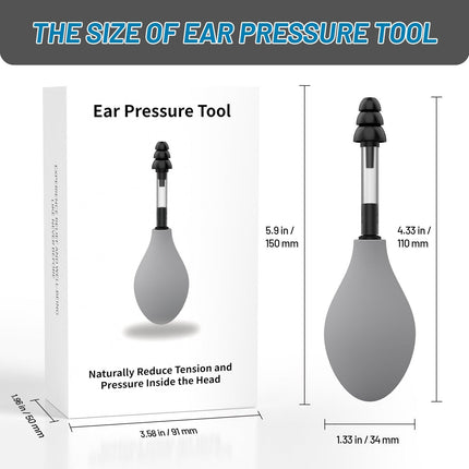 Grey Portable Manual Ear Massager - Natural Relief and Decompression Tool, Inner Ear Pressure Stimulator Device.