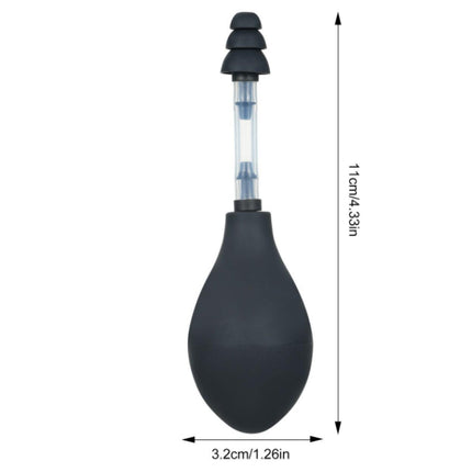 Black Portable Manual Ear Massager - Natural Relief and Decompression Tool, Inner Ear Pressure Stimulator Device.