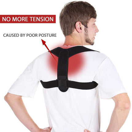 Universal Adjustable Posture Corrector Brace (Fits 30''-43'' Chest) - Back Support Strap for Men and Women.