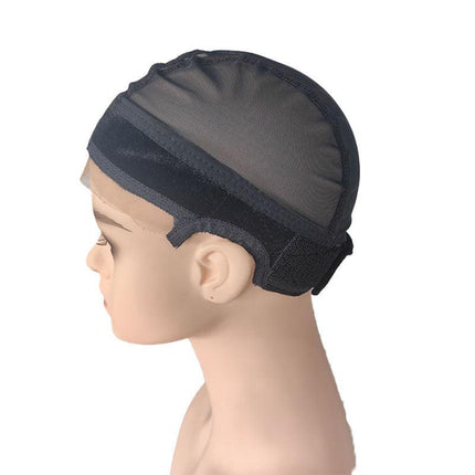 2-Pack Black U-Part Open-Ear Wig Cap with 4x5 Inch Double Velvet Lace - Comfort & Stability, for Wig Making and Secure Wear.