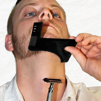 4-Pack Dual-Sided Beard Shaping Tool - Template Comb Set for Cheek, Neckline, and Jawline Grooming.