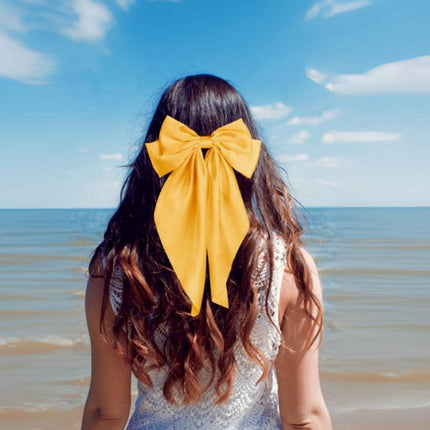 8-Color Set Luxury Satin Bow Hair Clips for Women - French Barrette Style, Sweet and Elegant Summer Hair Accessories.