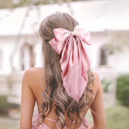 8-Color Set Luxury Satin Bow Hair Clips for Women - French Barrette Style, Sweet and Elegant Summer Hair Accessories.