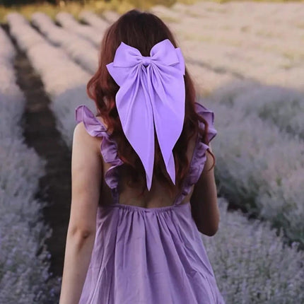 8-Color Set Luxury Satin Bow Hair Clips for Women - French Barrette Style, Sweet and Elegant Summer Hair Accessories.