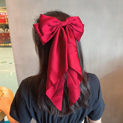 8-Color Set Luxury Satin Bow Hair Clips for Women - French Barrette Style, Sweet and Elegant Summer Hair Accessories.