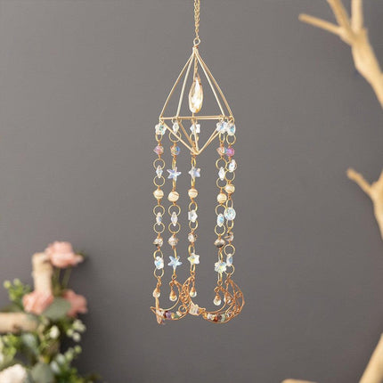 Mayday Handmade Agate Slice Prism - Multi-Faceted Crystal for Decorative Light Reflection.