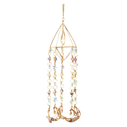 Mayday Handmade Agate Slice Prism - Multi-Faceted Crystal for Decorative Light Reflection.