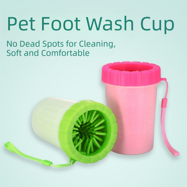 Green Small Size Quick & Easy-Clean Dog Paw Cleaner Cup - PP+TPR Material, Gentle Pet Grooming Tool.