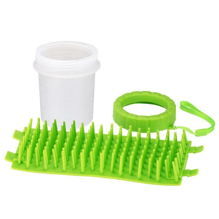 Green Large Size Quick & Easy-Clean Dog Paw Cleaner Cup - PP+TPR Material, Gentle Pet Grooming Tool.