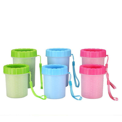 Blue Small Size Quick & Easy-Clean Dog Paw Cleaner Cup - PP+TPR Material, Gentle Pet Grooming Tool.