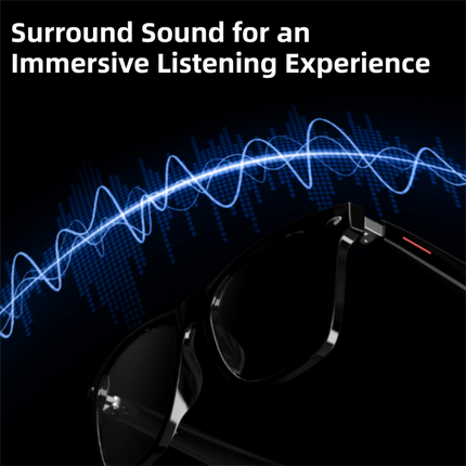 Black Comfortable AI Smart Anti-Blue Light Half-Rimmed Glasses - Lightweight, Stereo Audio, Clear Noise Reduction, All-Day Wear.