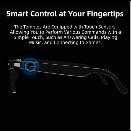 Black Comfortable AI Smart Anti-Blue Light Half-Rimmed Glasses - Lightweight, Stereo Audio, Clear Noise Reduction, All-Day Wear.