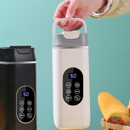 Black Portable Wireless 420ML Blender Bottle (8.7x8.7x23.2CM) - 12-Blade Crushing Power, Self-Cleaning, USB Rechargeable for Juices & Smoothies.