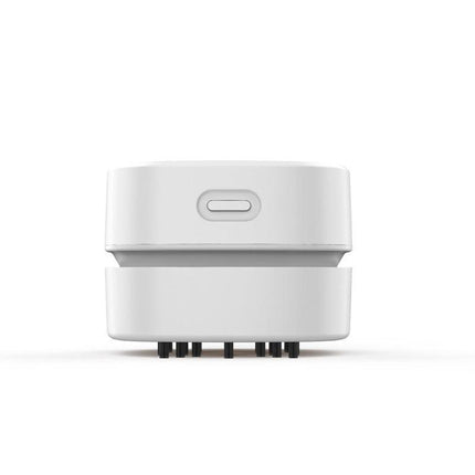 White Portable Handheld Cordless Mini Desktop Vacuum Cleaner - Powerful 10KPA Suction,  Efficient Dust & Debris Collection for Home, Office, and Student Use.