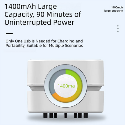 White Portable Handheld Cordless Mini Desktop Vacuum Cleaner - Powerful 10KPA Suction,  Efficient Dust & Debris Collection for Home, Office, and Student Use.