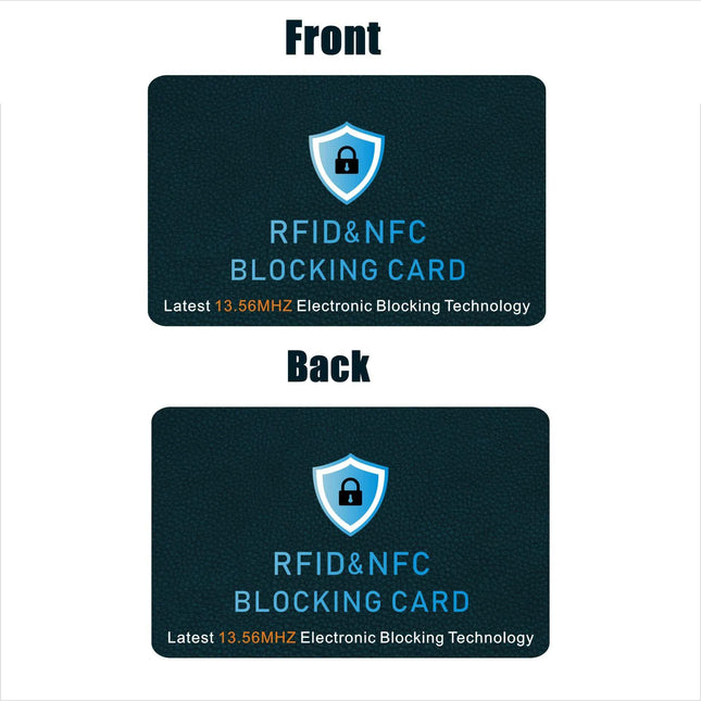 Dark Blue Style RFID & NFC Blocking Card Set (5 Pack) - Contactless NFC ID / Credit Card Protection, Anti-Skimming Shield for Wallet.