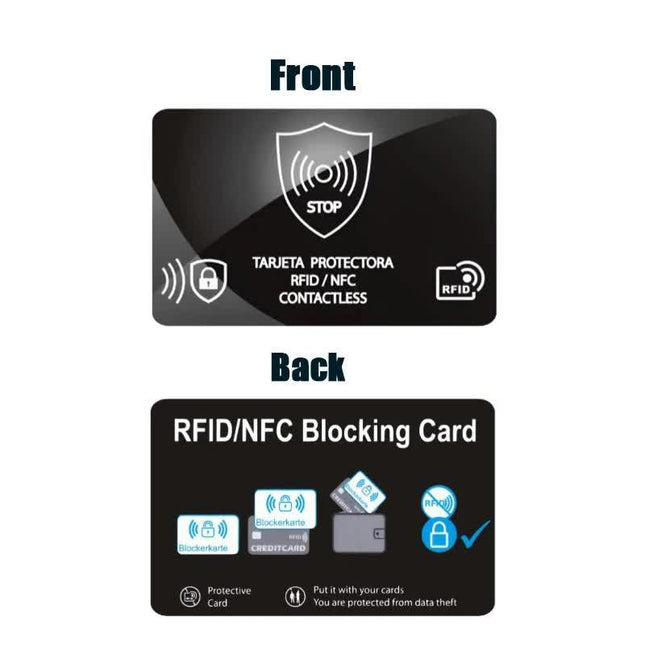 Black White Style RFID & NFC Blocking Card Set (5 Pack) - Contactless NFC ID / Credit Card Protection, Anti-Skimming Shield for Wallet.