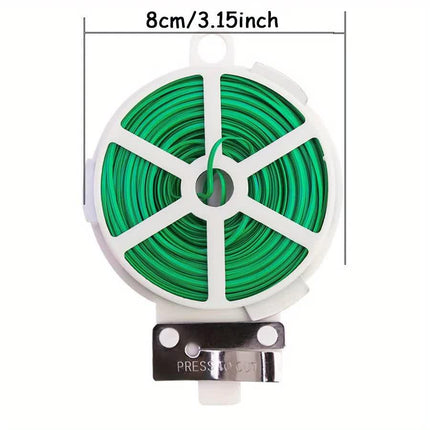 4-Rolls 100M Multifunctional Plastic Steel Twist Tie with Cutter - Sturdy Reusable Plant Support & Climbing Vine Tie.