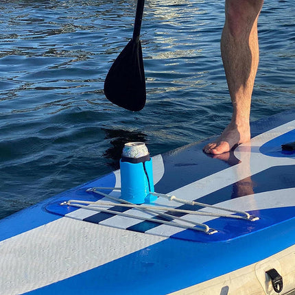 2-Pack Green Outdoor Surfboard Water Bottle Holder - Portable PP & Silicone Drink Stabilizer for Water Sports.