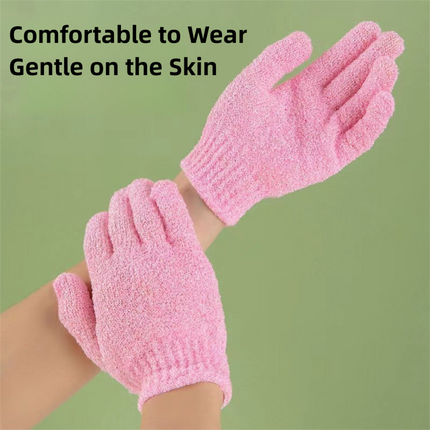 5-Pack Exfoliating Bath Mitts Set - Double-Sided & Gentle Scrubbing Gloves for Deep Skin Cleansing, Elastic Nylon Wristband.