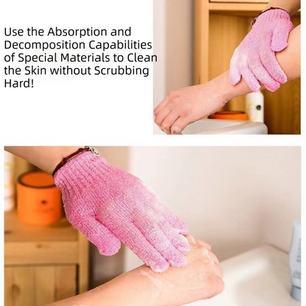 5-Pack Exfoliating Bath Mitts Set - Double-Sided & Gentle Scrubbing Gloves for Deep Skin Cleansing, Elastic Nylon Wristband.