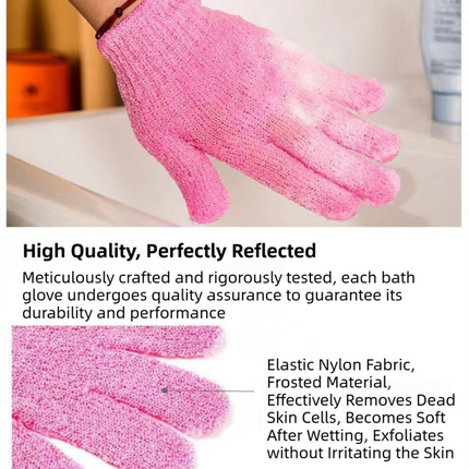 5-Pack Exfoliating Bath Mitts Set - Double-Sided & Gentle Scrubbing Gloves for Deep Skin Cleansing, Elastic Nylon Wristband.