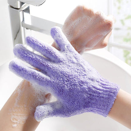 5-Pack Exfoliating Bath Mitts Set - Double-Sided & Gentle Scrubbing Gloves for Deep Skin Cleansing, Elastic Nylon Wristband.