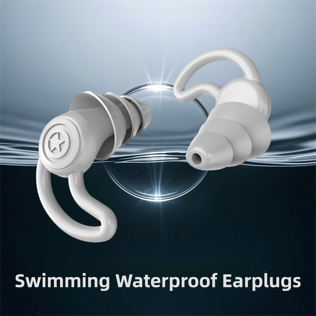 2-Pairs Green Noise Reduction Silicone Ear Plugs for Swimming, Sleep, and Study - Waterproof Reusable Sound Blocking Earplugs.