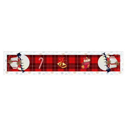 Style-3 New Year & Christmas Table Runner(33 x 180 CM) - Festive Linen Tablecloth, Digital Print Christmas Decor.