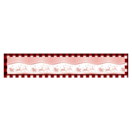 Style-4 New Year & Christmas Table Runner(33 x 180 CM) - Festive Linen Tablecloth, Digital Print Christmas Decor.
