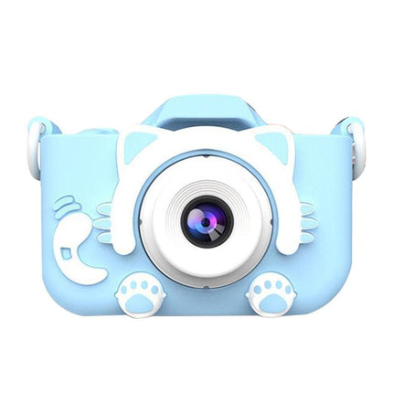 X2 Blue Single Lens Kids Cat Digital Camera - Multi-Functions With 20MP Interpolation, Photo & Multiple Filters, 1080P Video and Game.