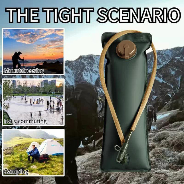 Outdoor Grey 2.5L Hydration Bladder for Running & Cycling - Eco-Friendly PEVA Material Water Reservoir Pack Insert with Bite Valve & 93CM Water Pipe.