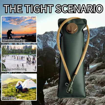 Outdoor Grey 3L Hydration Bladder for Running & Cycling - Eco-Friendly PEVA Material Water Reservoir Pack Insert with Bite Valve & 93CM Water Pipe.