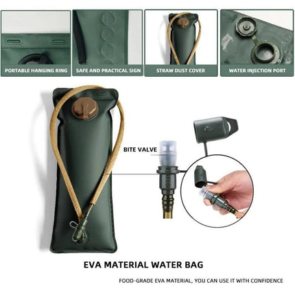 Outdoor Grey 3L Hydration Bladder for Running & Cycling - Eco-Friendly PEVA Material Water Reservoir Pack Insert with Bite Valve & 93CM Water Pipe.