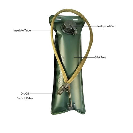 Outdoor Grey 3L Hydration Bladder for Running & Cycling - Eco-Friendly PEVA Material Water Reservoir Pack Insert with Bite Valve & 93CM Water Pipe.