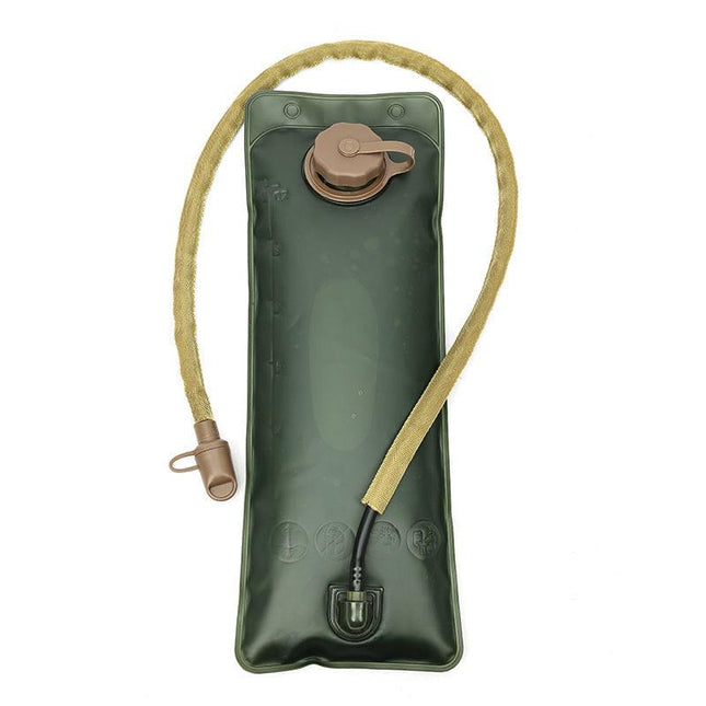Outdoor Khaki 2L Hydration Bladder for Running & Cycling - Eco-Friendly PEVA Material Water Reservoir Pack Insert with Bite Valve & 93CM Water Pipe.