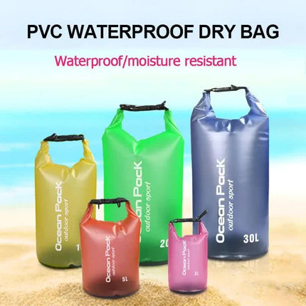 Orange 5L PVC Waterproof Swimming Bag Bonus with Waterproof Phone Pouch - Roll-Top Floating Dry Gear Bags for Beach, Kayaking & Outdoor Sports.