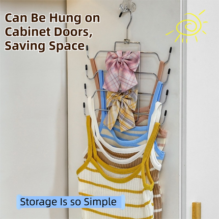 Foldable Vertical Layered Bra and Lingerie Organiser Hanger(8 Tier: 50.5X30.5cm) - Stainless Steel Space Saver for Underwear, Bras, and Tank Tops.