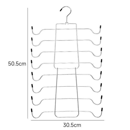 Foldable Vertical Layered Bra and Lingerie Organiser Hanger(8 Tier: 50.5X30.5cm) - Stainless Steel Space Saver for Underwear, Bras, and Tank Tops.