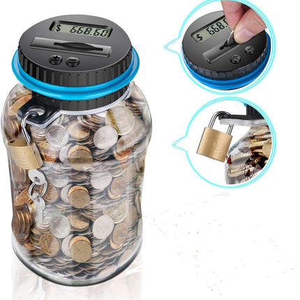 Digital Counting Money Box with Lock - AUD Australian Coin Compatible Piggy Bank for Kids & Adults (7.95x4.45in).